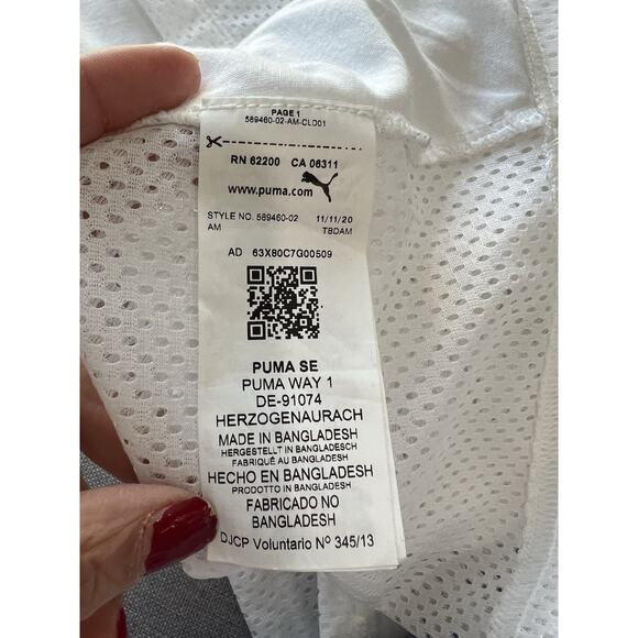 NWOT Puma cropped Baggy White sheer layer mesh Hoodie Athleisure Yoga Size 2X - Picture 6 of 6